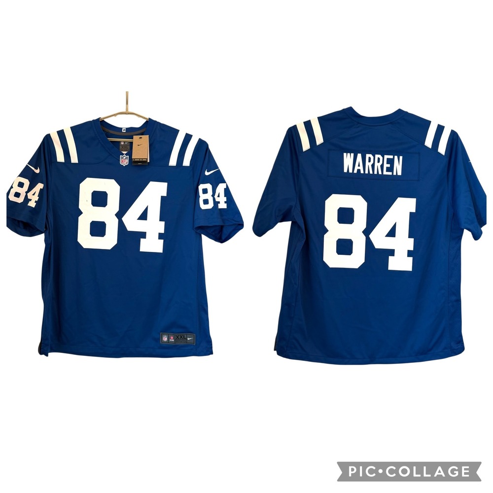 Nike NFL Indianapolis Colts Tyler Warren‎ 84 Jersey Mens XXL Blue White NEW READ